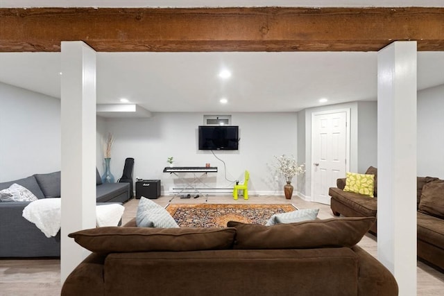 42 2nd Ave Unit 40, North Attleboro, MA 02760 - living room with light wood-style flooring and recessed lighting