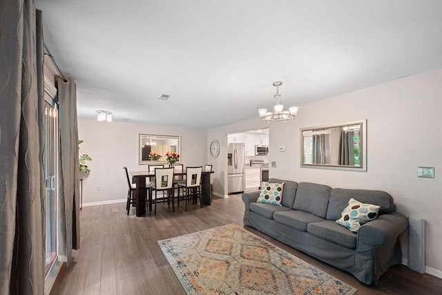 42 2nd Ave Unit 40, North Attleboro, MA 02760 - living room with a chandelier and wood finished floors