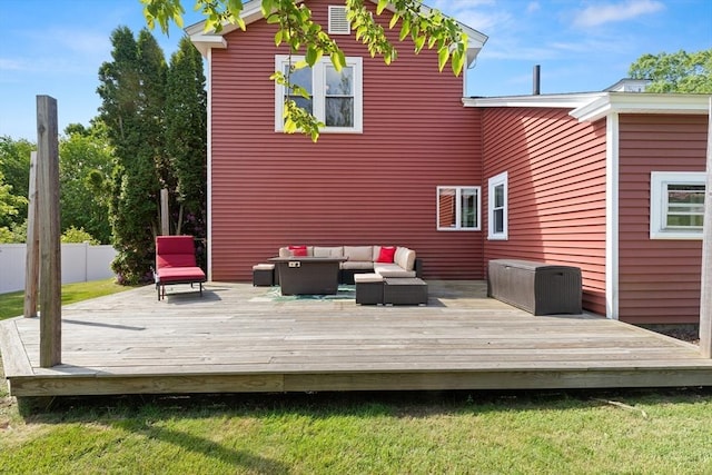 3 Scotland Heights Rd, Haverhill, MA 01832 - rear view of property featuring outdoor lounge area and a wooden deck