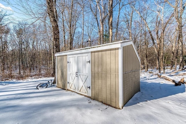 view of snow covered structure