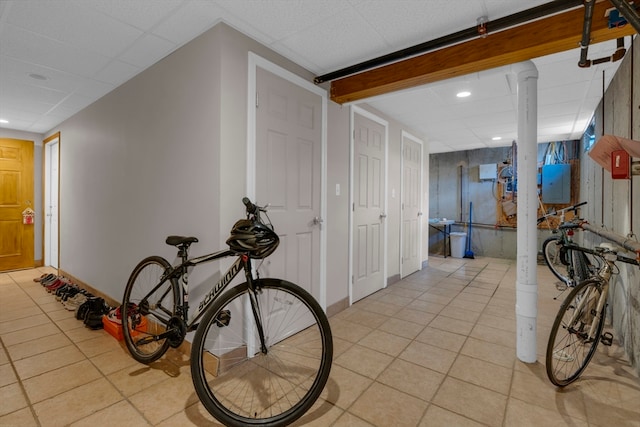 corridor with light tile patterned floors