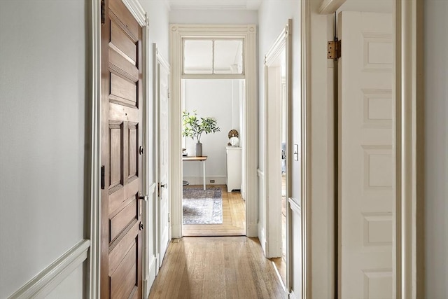 hallway featuring light hardwood / wood-style floors