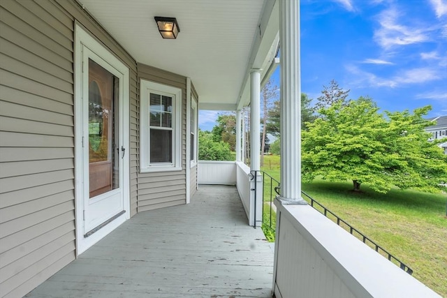 259 Main St, Blackstone, MA 01504 - wooden porch with a yard
