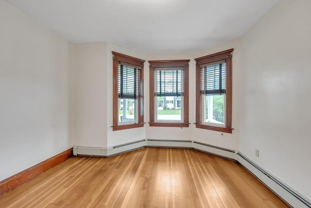 259 Main St, Blackstone, MA 01504 - spare room featuring light wood finished floors, baseboards, and a baseboard heating unit