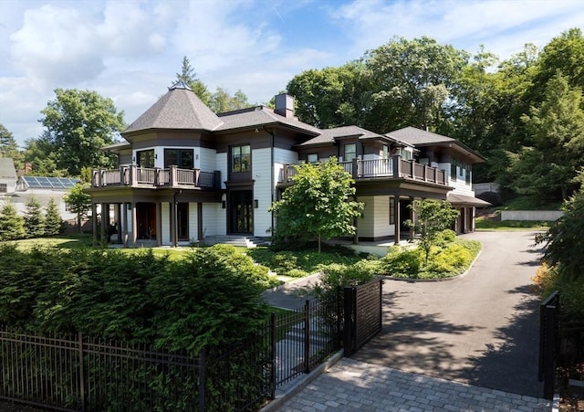 exterior space with a balcony