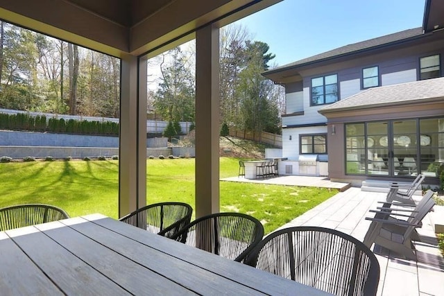 view of sunroom