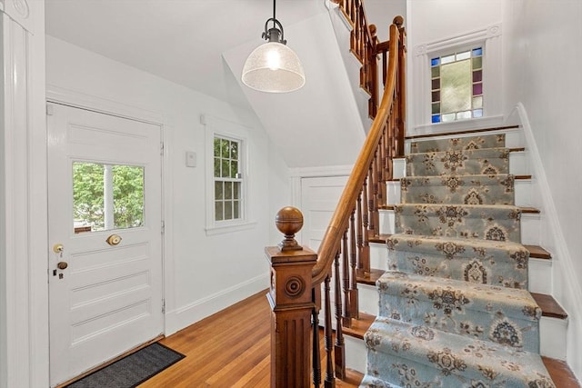 115 Elm St, Andover, MA 01810 - foyer entrance featuring stairway and light wood-type flooring