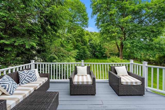 115 Elm St, Andover, MA 01810 - deck featuring outdoor lounge area and a yard