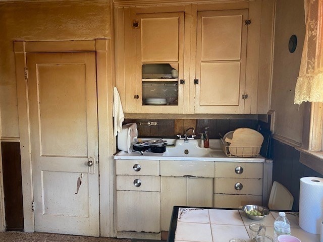 kitchen featuring tile counters