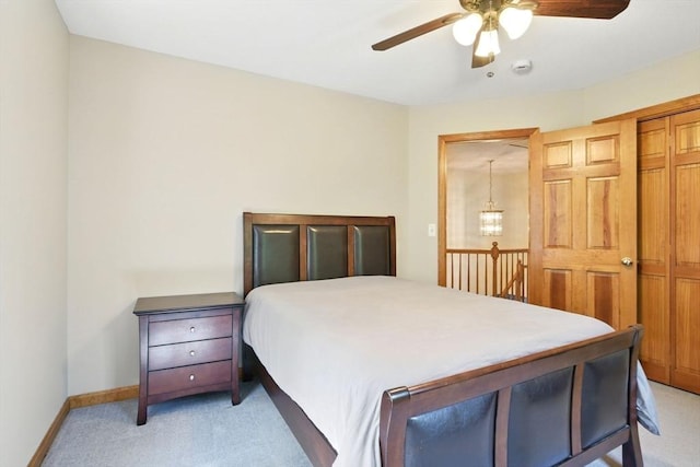 315 Woodland Way, Russell, MA 01071 - bedroom featuring light colored carpet, baseboards, and ceiling fan