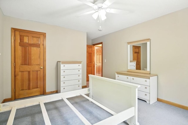 315 Woodland Way, Russell, MA 01071 - unfurnished bedroom with light carpet, baseboards, and ceiling fan