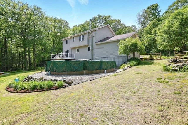 315 Woodland Way, Russell, MA 01071 - rear view of property featuring a yard and a deck