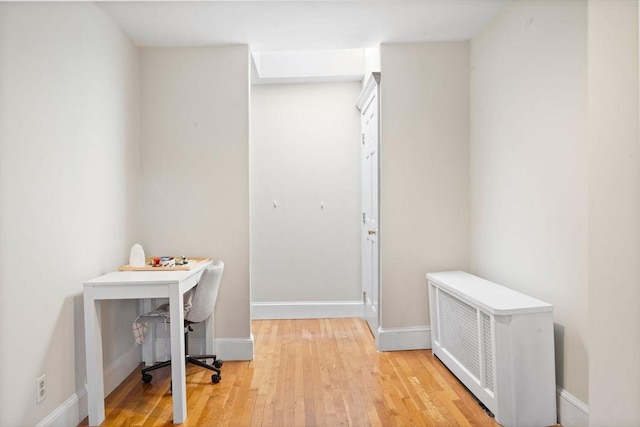 office featuring light wood-type flooring