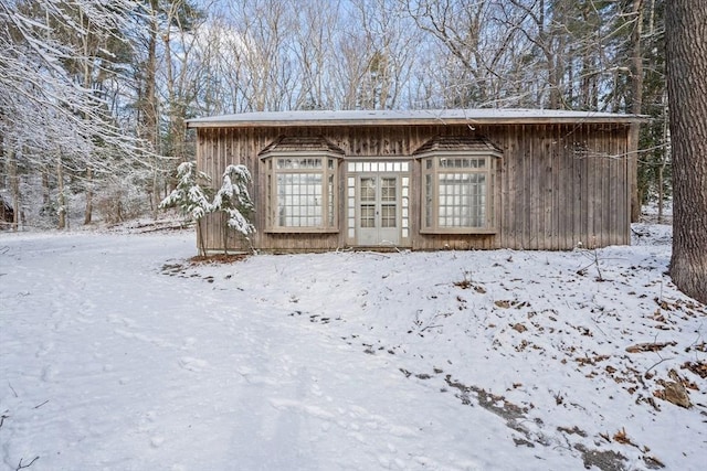 view of snow covered structure