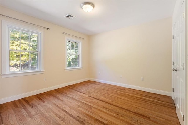 empty room featuring light wood-type flooring