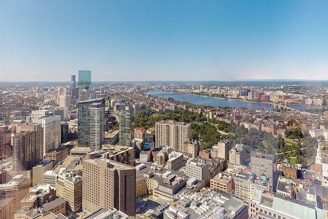 property's view of city featuring a water view