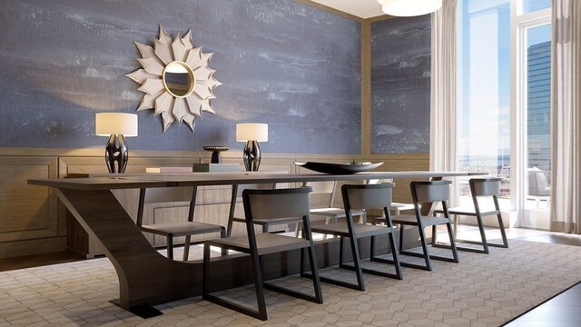 bar featuring light wood-type flooring