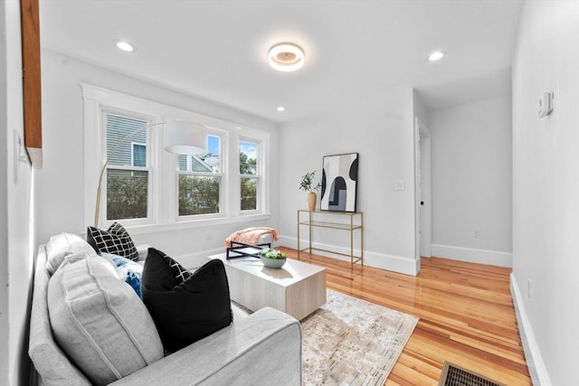 living room featuring hardwood / wood-style flooring