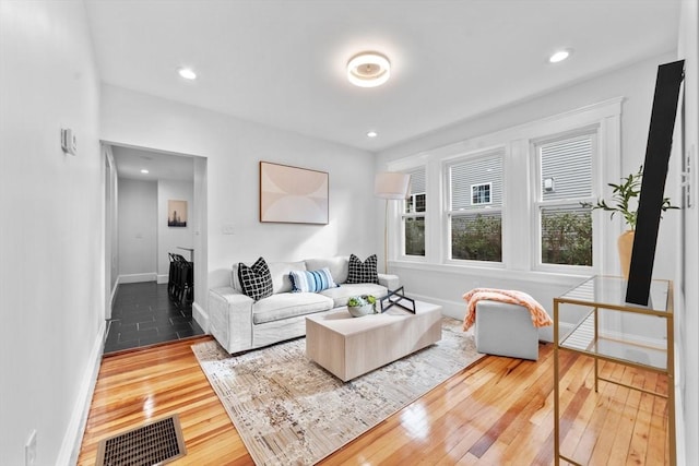 living room featuring hardwood / wood-style flooring