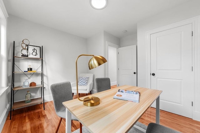 home office featuring wood-type flooring