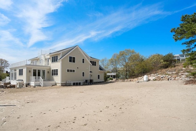 220 Atlantic St, Gloucester, MA 01930 - back of property with a balcony and central AC