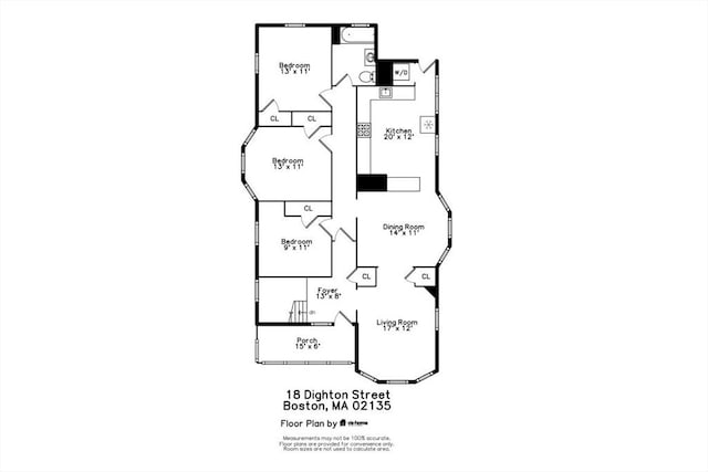 18 Dighton St Unit 18, Boston, MA 02135 - floor plan / room layout