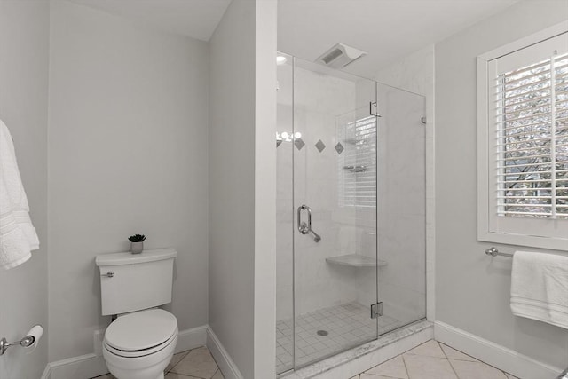4 Greenfield Ln Unit 4, Concord, MA 01742 - bathroom featuring tile patterned flooring, plenty of natural light, a shower stall, and baseboards