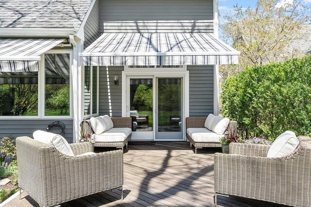 4 Greenfield Ln Unit 4, Concord, MA 01742 - wooden deck with an outdoor living space