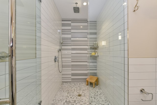 bathroom with an enclosed shower