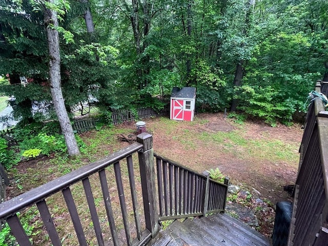 330 Arbor St, Lunenburg, MA 01462 - view of yard with a storage unit and a wooden deck