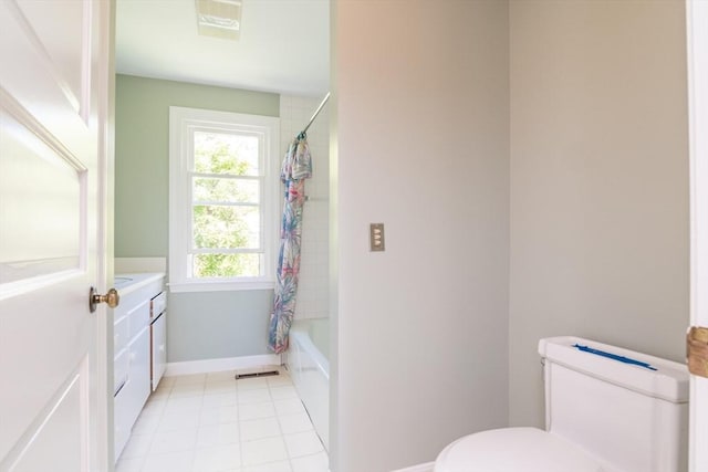 53 Iduna Ln, Amherst, MA 01002 - full bathroom with vanity, shower / bath combo with shower curtain, and tile patterned flooring