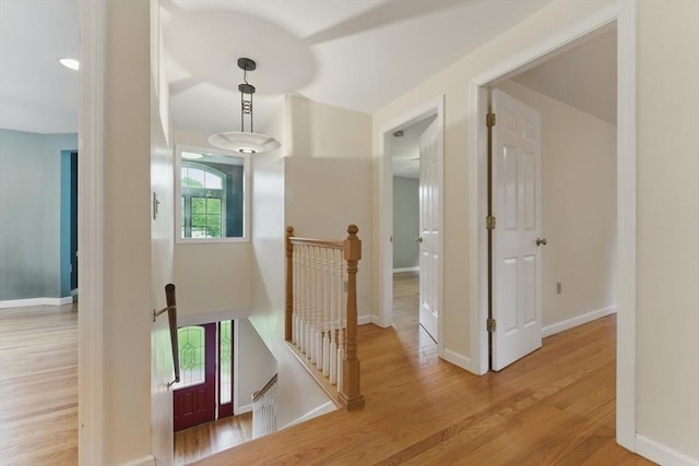 6 Willow Park, Wellesley, MA 02481 - hallway featuring an upstairs landing, light wood finished floors, and baseboards