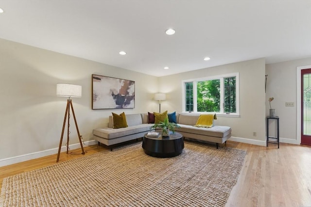 6 Willow Park, Wellesley, MA 02481 - living room featuring light wood finished floors, baseboards, and recessed lighting