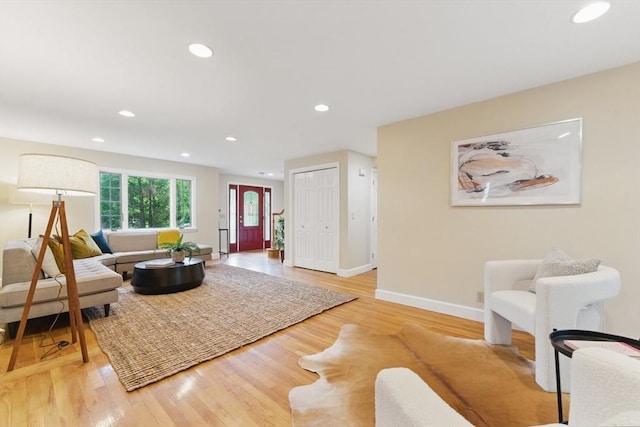 6 Willow Park, Wellesley, MA 02481 - living room with light wood-style floors, baseboards, and recessed lighting