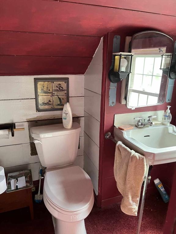 301 May St, Worcester, MA 01602 - half bath with toilet and lofted ceiling