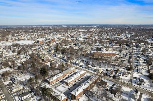 view of snowy aerial view