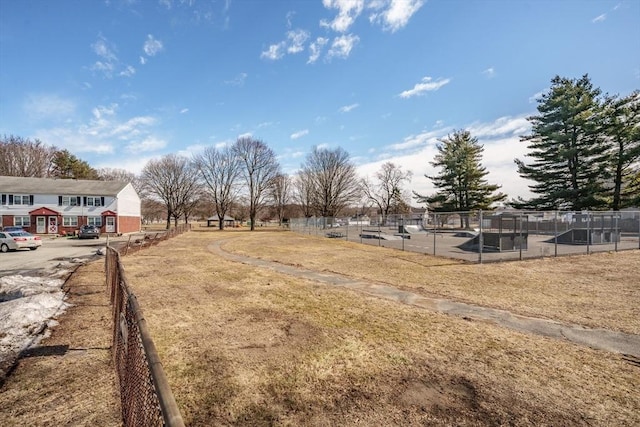 view of yard featuring fence