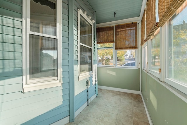 view of unfurnished sunroom