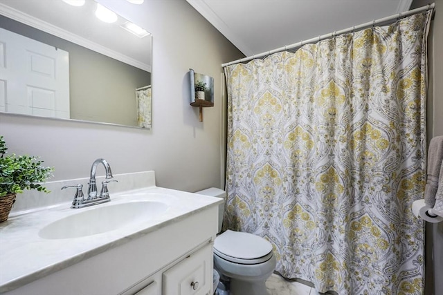 80 Summer St, Walpole, MA 02071 - full bath with toilet, vanity, and crown molding