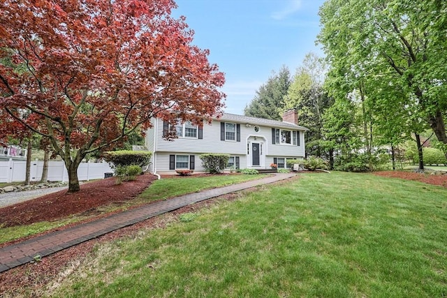 80 Summer St, Walpole, MA 02071 - split foyer home featuring a chimney