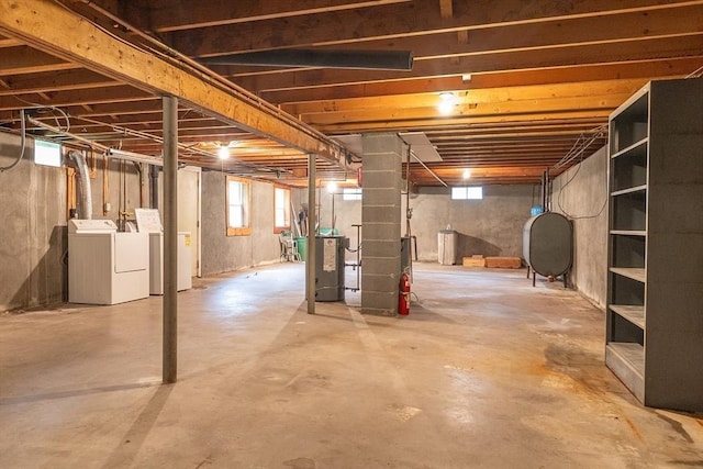 59 Mountain Rd, Holyoke, MA 01040 - basement with washer and clothes dryer and oil tank