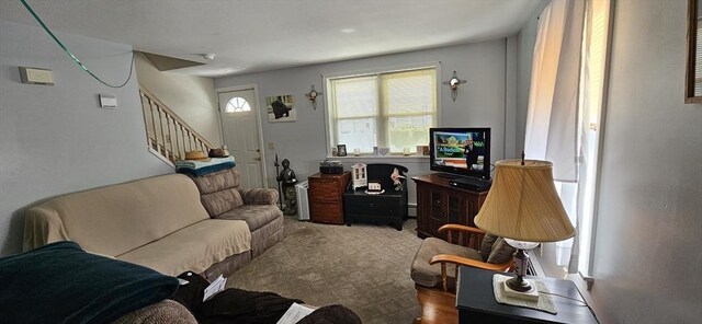 2018-2020 Prospect St, Palmer, MA 01080 - living area with stairs and baseboard heating