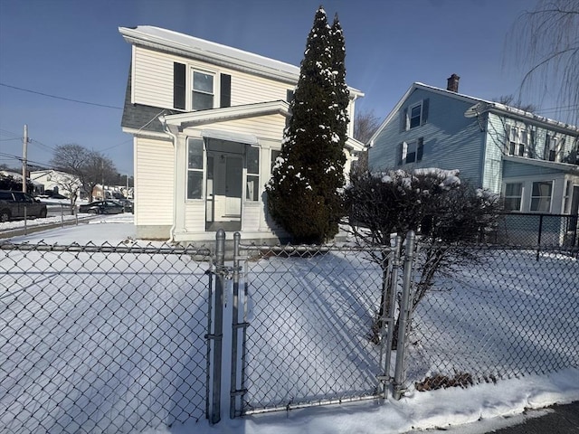 view of snowy exterior