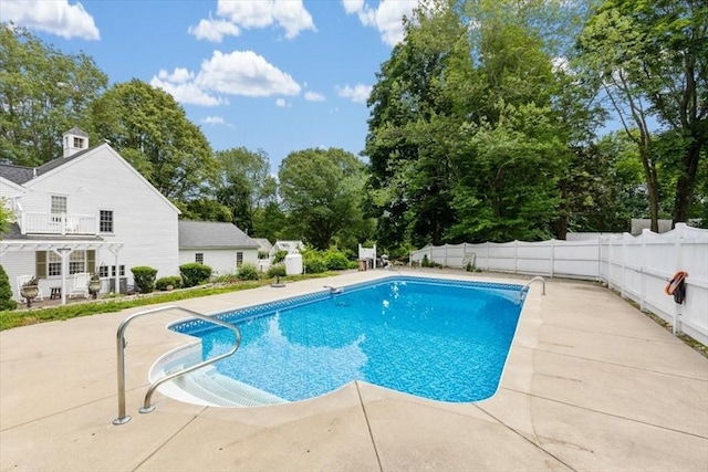 685 Highland St, Marshfield, MA 02050 - view of swimming pool with view of wooded area and a patio