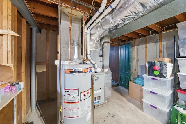 utility room with water heater