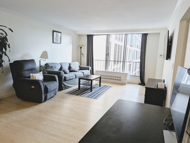 99 Pond Ave Unit 608, Brookline, MA 02445 - living room featuring wood finished floors and crown molding