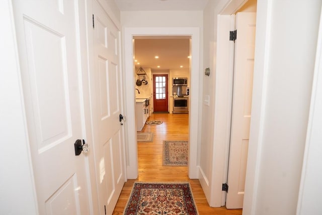 14 N Pleasant St, Dartmouth, MA 02748 - hallway featuring light wood-type flooring and recessed lighting