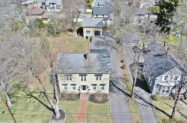 drone / aerial view with a residential view