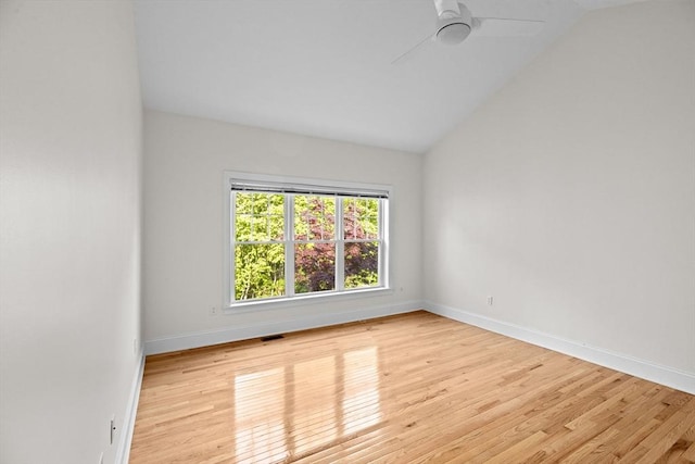 46 Walden Way Unit 46, Milford, MA 01757 - unfurnished room featuring lofted ceiling, wood finished floors, baseboards, and a ceiling fan