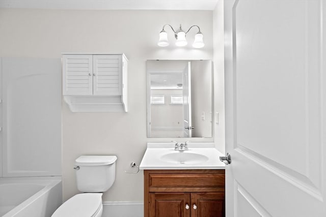 46 Walden Way Unit 46, Milford, MA 01757 - full bath with vanity, toilet, baseboards, and washtub / shower combination